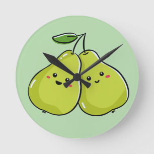 ラブリーツイン梨子供部屋 ラウンド壁時計