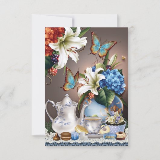 ラブリーティーパーティーバースデーパーティ招待状 招待状 (裏面)