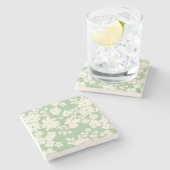 ラブリーデイジーパターカスタムンの背景色 ストーンコースター (横)