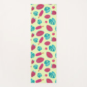ラブリートロピカルフルーツ葉の氷ポップパターン | ヨガマット (正面)
