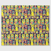 ラブリードッグカラフルドッグペットバイブラッピング紙 ラッピングペーパー (フラット)