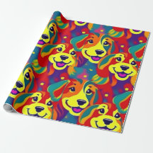 ラブリードッグカラフルドッグペットバイブラッピング紙