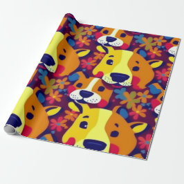 ラブリードッグカラフルドッグペットバイブラッピング紙 ラッピングペーパー