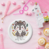 ラブリードリーミーウルフベビーシャワー ペーパープレート (パーティー)