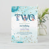 ラブリードルフィンかわいいベビーガール2nd誕生日 招待状 (スタンド正面)