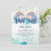 ラブリードルフィンキュートベビーツインシャワー 招待状 (スタンド正面)