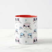 ラブリードルフィン – モダンデジタルパターンデザイン1 マグカップ (中央)