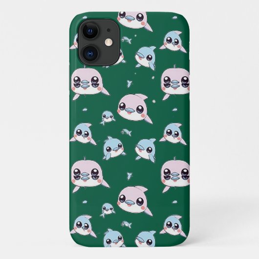 ラブリードルフィン – モダンデジタルパターンデザイン1 Case-Mate iPhoneケース (裏面)