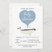 ラブリーナールホエールベビーシャワー招待状 (正面/裏面)