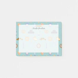 ラブリーニューヨークシティパターンターコイズグリーンネーム ポストイット