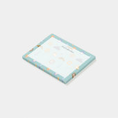 ラブリーニューヨークシティパターンターコイズグリーンネーム ポストイット (アングル)