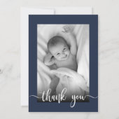 ラブリーネイビーブルーフローラバプテスマサンキューカード サンキューカード (裏面)