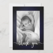 ラブリーネイビーブルーフローラバプテスマサンキューカード サンキューカード (裏面)