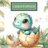 ラブリーハッチングマーンベビー恐竜の水色 クッション