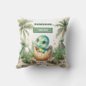 ラブリーハッチンスーンベビー恐竜パーソナライズされた クッション (裏面)