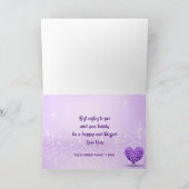 ラブリーハッピーノーズパープルヒアシンスハートブーケ カード (内部)