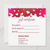 ラブリーハッピーバレンタインデーハートギフトカード (裏面)