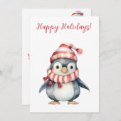 ラブリーハッピーホリデーズペンギンウォーターカラーカード (正面/裏面)
