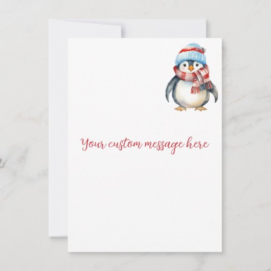 ラブリーハッピーホリデーズペンギンウォーターカラーカード (裏面)