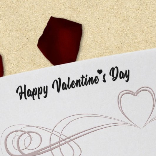 ラブリーハッピーヴァレンティーンズデイハートタイポグラフィ セルフインキングスタンプ