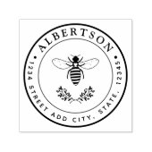 ラブリーハニービー結婚ラウンドズ差出人住所 セルフインキングスタンプ (デザイン)