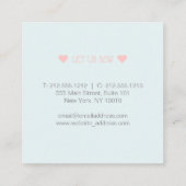 ラブリーハンドドロードピンクシオンキルター裁縫ビズ スクエア名刺 (裏面)