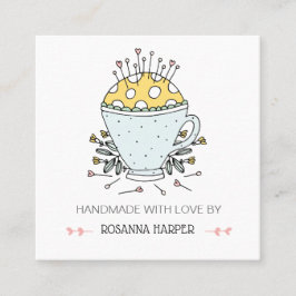 ラブリーハンドドロードピンクシオンキルター裁縫ビズ スクエア名刺