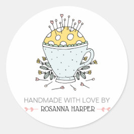 ラブリーハンドドロードピンクシオンキルター裁縫ビズ ラウンドシール