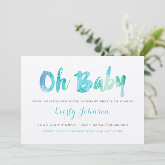 ラブリーハンドレタ男の赤ちゃんシャワー 招待状 (スタンド正面)