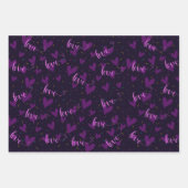 ラブリーハートと心のこもった愛 ラッピングペーパーシート (正面3)