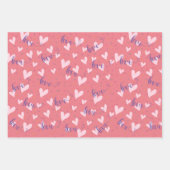 ラブリーハートと心のこもった愛 ラッピングペーパーシート (正面2)