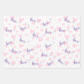 ラブリーハートと心のこもった愛 ラッピングペーパーシート (正面)