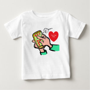 ラブリーハート電話スワイプTシャツ ベビーTシャツ