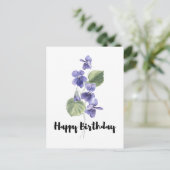 ラブリーバイオレットブーケハッピーバースデー ポストカード (スタンド正面)