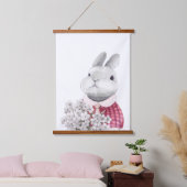 ラブリーバニーフラワーホールディングウッドランド子供部屋デコール 吊り下げ型タペストリー (寝室)