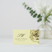 ラブリーバラプレインパステルベージュとイニシャル写真 名刺 (スタンド正面)