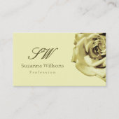 ラブリーバラプレインパステルベージュイニシャルQRコード 名刺 (正面)