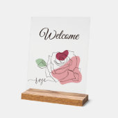 ラブリーバラミニマリストラインアート アクリルサイン (傾斜)