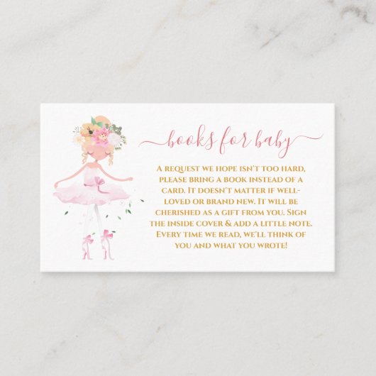 ラブリーバレリナスタニンドブックスベビーカード 名刺 (正面)