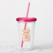 ラブリーバレンタインデイベアwith赤いハート アクリルタンブラー (裏面)