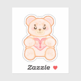 ラブリーバレンタインデイベアwith赤いハート シール