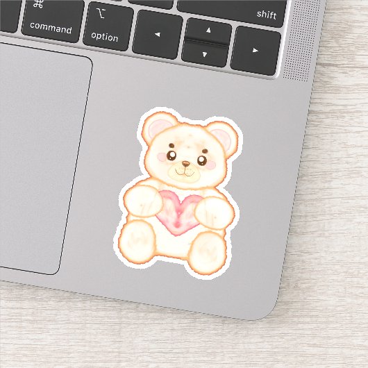 ラブリーバレンタインデイベアwith赤いハート シール (詳細)