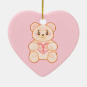ラブリーバレンタインデイベアwith赤いハート セラミックオーナメント (裏面)