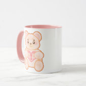 ラブリーバレンタインデイベアwith赤いハート マグカップ (正面左)