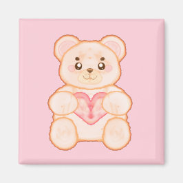 ラブリーバレンタインデイベアwith赤いハート マグネット