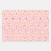 ラブリーバレンタインデイベアwith赤いハート ラッピングペーパーシート (正面)