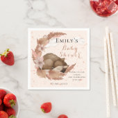 ラブリーバンビ&フラワーパステルピンクベビーシャワー昼寝 スタンダードカクテルナプキン (インサイチュ)