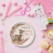 ラブリーバンビ&フラワーパステルピンクベビーシャワー昼寝 ペーパープレート (パーティー)