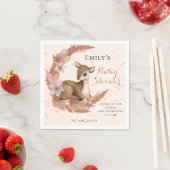 ラブリーバンビ&フラワーパステルピンクベビーシャワー スタンダードカクテルナプキン (インサイチュ)