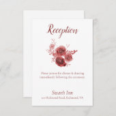 ラブリーバーガンディホワイトウォーターカラーフローラ披露宴 エンクロージャーカード (正面/裏面)